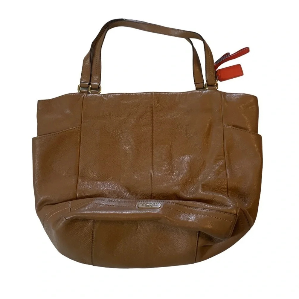 Coach Park North South Leather Tote Bag